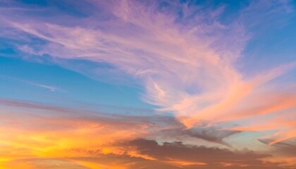 Colorful sunset sky with clouds