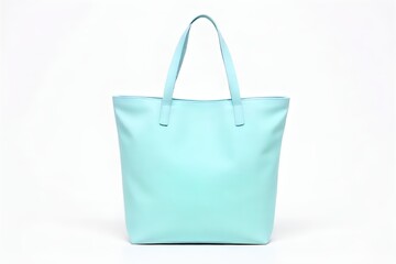 Light Blue Tote Bag on White Background
