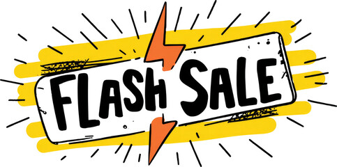 Electric Pop Art: Bright yellow bar design with an orange lightning bolt for a bold & energetic image!