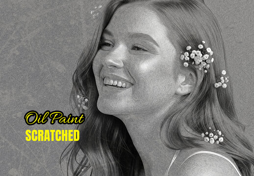 Scratched Oil Photo Effect Template