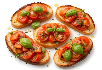 Bruschetta Appetizer with Tomatoes and Basil