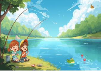 fishing with friends