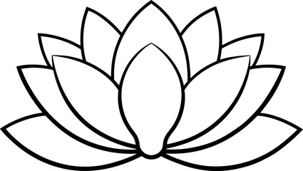 Lotus Flower Sacred Line Art Vector Illustration