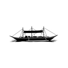 Vintage sailing ship silhouette nautical transport maritime vessel vintage cargo boat art