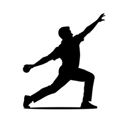 Silhouette of a cricket bowler in action capturing the dynamic motion of the sport