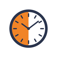 Simple clock icon showing half past nine 930 time concept representation