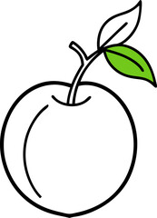 Orange Line Art Vector Illustration