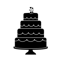 Elegant tiered wedding cake silhouette for celebrations and special events