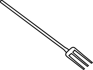 Pitchfork Line Art Vector Illustration