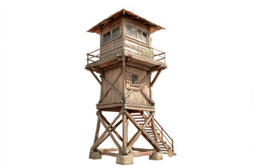 Isolated wooden watchtower