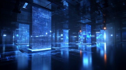 Abstract futuristic technology background with binary code and digital data lines