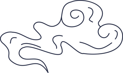Chinese Cloud Line Art