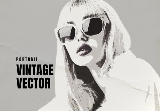 Vintage vector portrait Image Effect