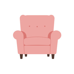 Comfortable plush pink armchair for modern living room or nursery decor accents