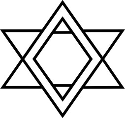 Jewish Star of David Symbol Outline