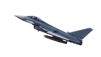 eurofighter typhoon military jet fighter isolated on transparent background