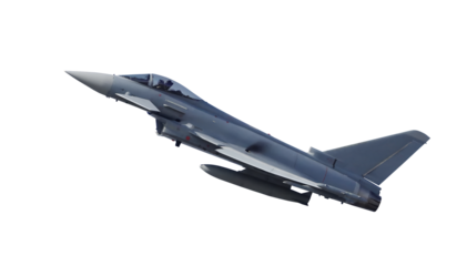 eurofighter typhoon military jet fighter isolated on transparent background