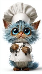 Chef kitten cat cute character illustration