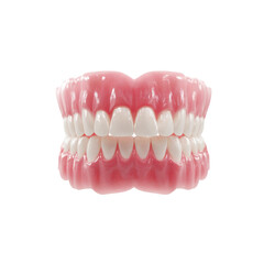 Obraz premium Full Set of Artificial Teeth, Complete Denture, Dental Prosthesis on Black Background