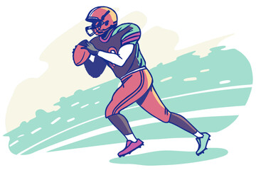 Obraz premium Football player painted in watercolor style