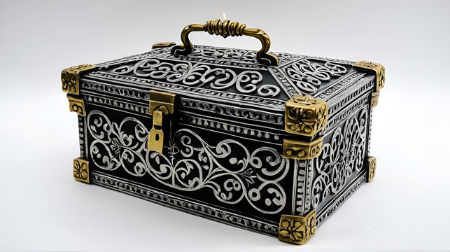 cofre con cadenas rodeado de velas