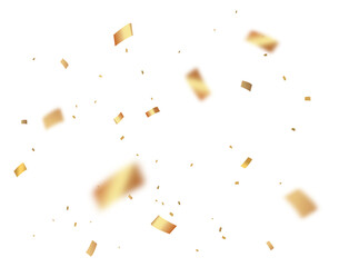 Fototapeta na wymiar Gold Color Confetti. PNG illustration of festive confetti background 