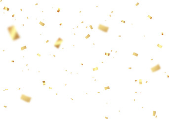 Gold  Color Confetti. PNG illustration of festive confetti background	