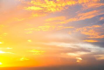 Sky sunset evening sunrise cloud weather dramatic landscape goldent and indigo color gradient pastel horizon, twilight yellow golden reflection morning nature environment energy ecosystem change