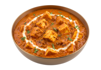Aromatic and creamy paneer tikka masala in a golden bowl, showcasing perfectly cooked paneer cubes in a rich, flavorful sauce.