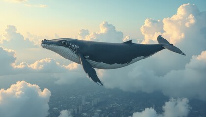 Flying Whale in the Clouds