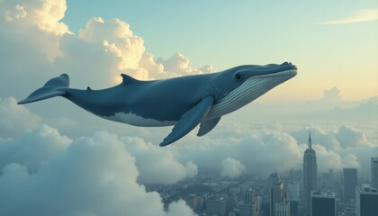 Flying Whale in the Clouds