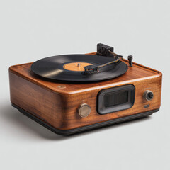 Fototapeta premium Retro-styled wooden record player