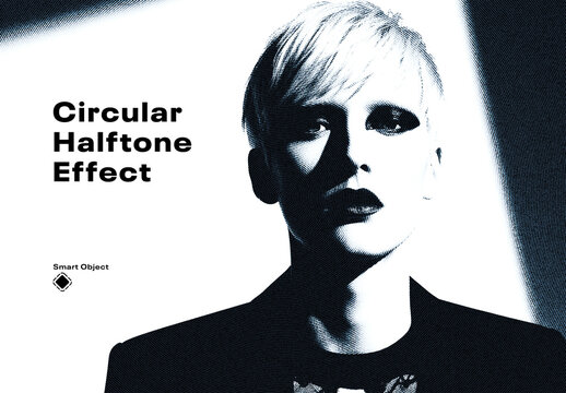 Circular Halftone Dots Photo Effect