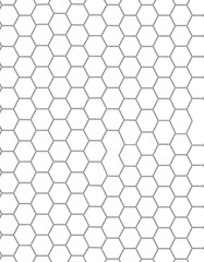 Fototapeta premium Abstract, repeating hexagonal grid pattern, light gray lines on white background
