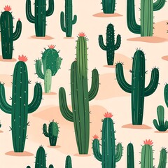 Cactus pattern on desert