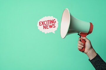 Announce your big breaking news with a loud clear message using a retro megaphone and a vibrant speech bubble announcing exciting updates, Generative AI.