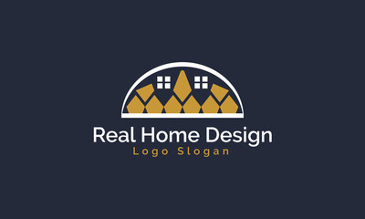 Minimalist Property Branding. Real Home Design Logo. House Logo Design. Modern Geometric House Icon.
