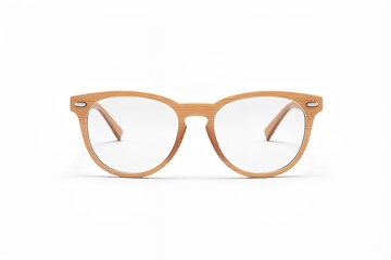 Fototapeta premium Stylish Wooden Eyeglasses with Clear Lenses