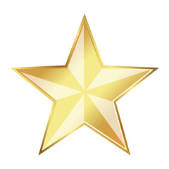 Golden bright five-pointed star beautiful design