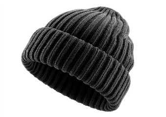 Dark gray ribbed beanie