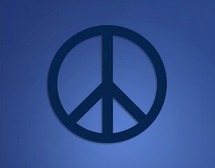 Peace symbol, blue background, simple design, website