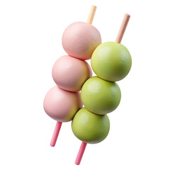 3d skewered sweet dumplings isolated on transparent background