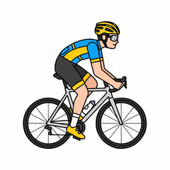 Fototapeta premium cyclist on a white background