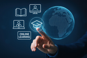 Online learning supports career growth and professional development by providing flexible education opportunities and digital resources for learners worldwide in modern and innovative environment