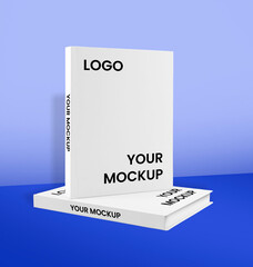 stack of books minimalistic, mockup