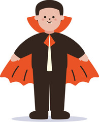 Halloween Costume Dracula Boy Character Illustration