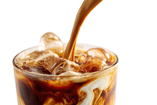 Iced coffee being poured