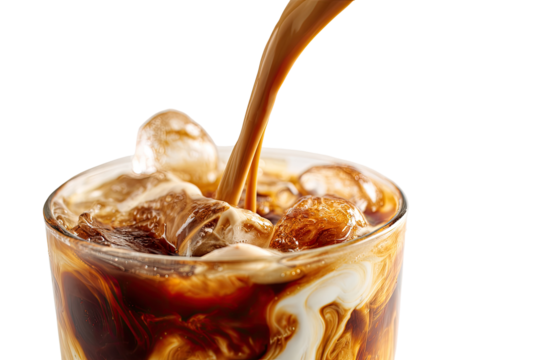 Iced coffee being poured