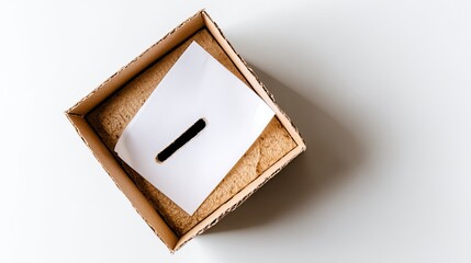 Cardboard ballot box with a slot