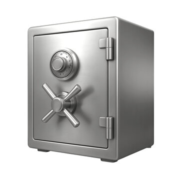 bank safe with a combination lock, locker security, cash secure box, PNG on a transparent background 